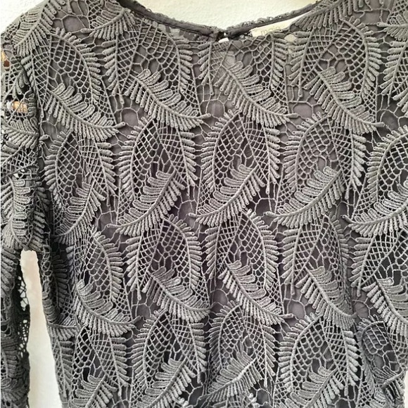 MAJE Rosane Guipure-Lace & Crepe Dress Open Back Black - Picture 4 of 7